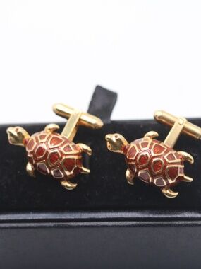 Vintage  Enamel Turtle Cufflinks